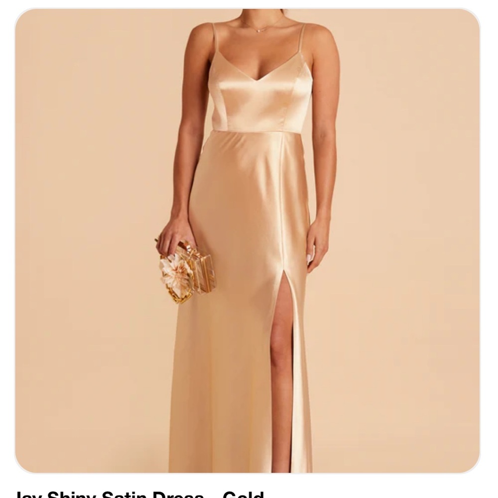 Jay Shiny Satin Dress - Gold